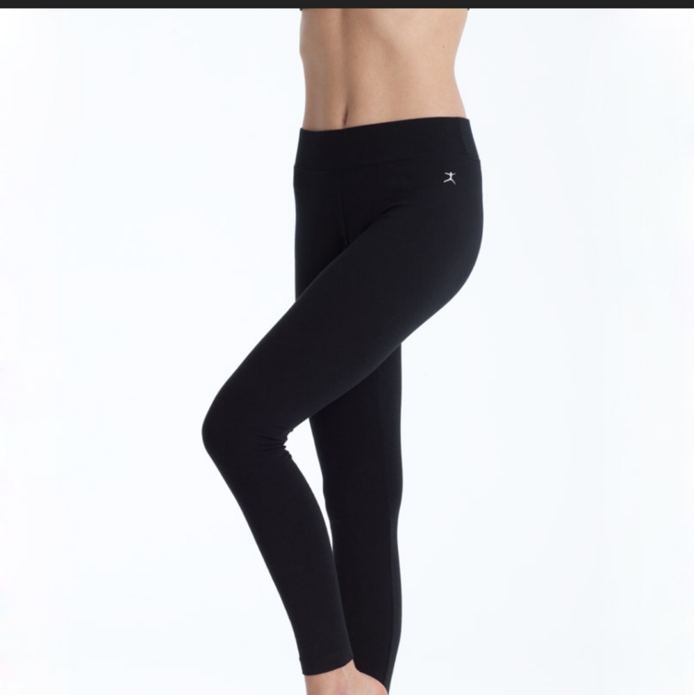 🔴Danskin Essentials black wide-waistband ankle leggings S/P 4-6